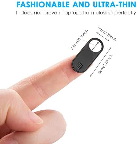 Computer Camera Cover Slide, 0.028 Inch Ultra-Thin Camera Blocker for Protect Your Privacy Security, Camera Cover Accessories Fits MacBook Pro & Air, iPhone iPad iMac (Black - 6 Pack) - Image 2
