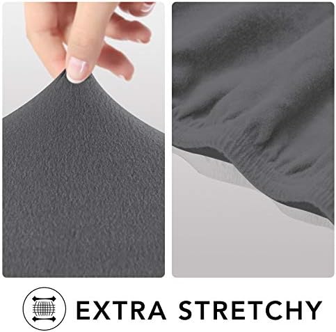 PureFit Stretch Couch Covers for Sofa 4 Seater Slipcovers Gray - Image 4