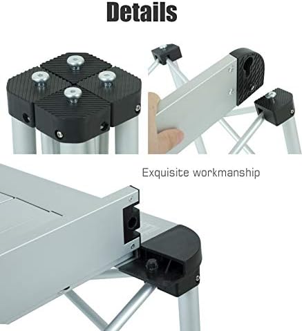 iClimb Lightweight Stable Alu. Folding Square Table Roll Up Top (Silver, S) - Image 4