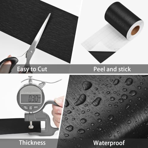 WESTICK Metallic Peel and Stick Mirror Frame Border Black Wallpaper Border - Image 6
