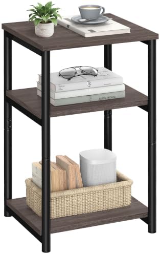 VASAGLE Side Table, Small End Table, Tall Nightstand, Steel Frame by Unknown