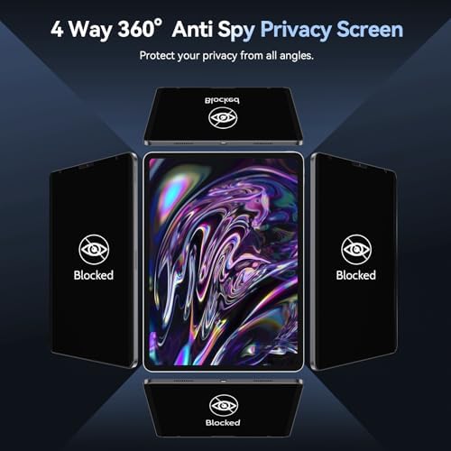 360° Magnetic Privacy Screen for iPad Pro 12.9 Inch 2018 2020 2021 2022, 4 Way Privacy Removable Anti Glare Blue Light Filter Shield Film Anti Spy Protector - Image 2