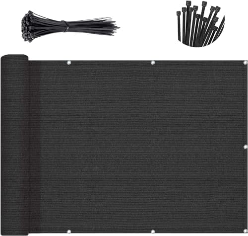 SUNNY GUARD 2'6'' x 11' Balcony Privacy Screen, HDPE Patio Railing Cover Fence by SUNNYGUARD