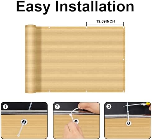 COOLBOYS 3'x10' Sand Balcony Privacy Screen Fence Cover for Outdoor - Image 5
