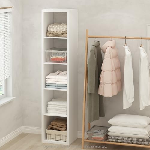 Furinno Cubic Extra Thick 5-Cube Closet Organizers and Storage, White by Furinno-FitsYourSpaceFitsYourBudget