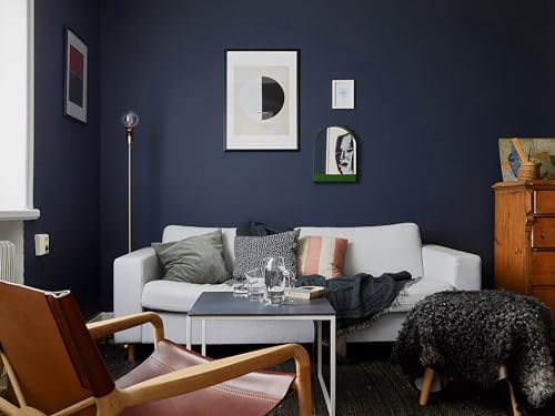 Blue Wallpaper Peel and Stick Dark Blue Wallpaper for Bedroom Bathroom Self Adhesive Removable Wallpaper Navy Blue Contact Paper for Cabinet Kitchen Room Wall Decor Vinyl Upgraded 17.3" x 394" - Image 4