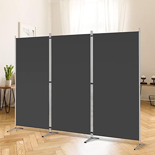 RANTILA 3 Panel Privacy Screen, 6 Ft Tall Folding Privacy Screen Room Dividers, Freestanding Room Partition Wall Dividers, 102''W x 20''D x 71''H, Black by RANTILA