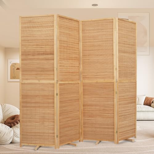 Room Divider Folding Privacy Screens,Hand-Made Natural Bamboo Room Dividers by HOMSCREENER