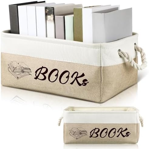 Marsui 1 Pcs TBR Basket Book Storage Bin Bookish Gifts, White Camel by Marsui