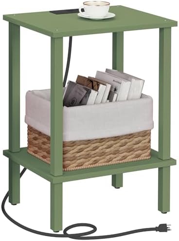 TUTOTAK End Table with Charging Station, Side Table, Nightstand by ChoosetutotakFurnitureBuildYourCozyHome