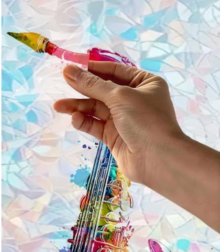 Cmialusie Colorful Saxophone Window Film 39.3 x 17.3 Inch Cling - Image 7