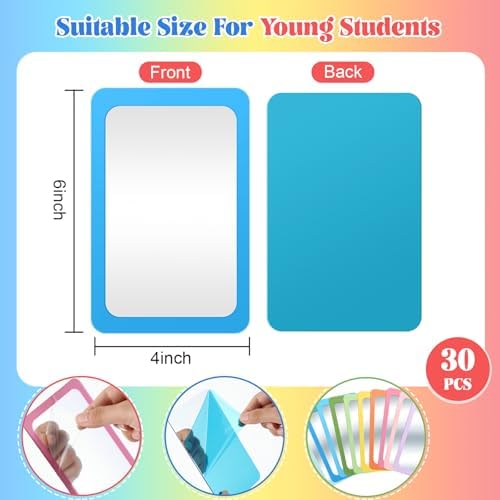 Dandat 30 Pcs 6x4 Shatter Proof Unbreakable Kids Mirrors, Macaron Color - Image 2