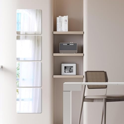 yuntop 2 Pack Self Adhesive Acrylic Mirror, 2MM Flexible Plastic Mirror, Shatterproof PS Frameless Wall Mirror for Bathroom Vanity and Entryway (12 x 12 inch) - Image 7