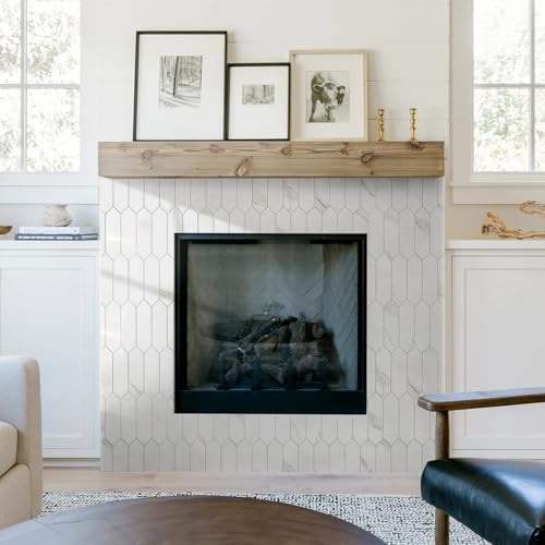 Vamos Tile 1 Sheet Glossy White Marble Backsplash Tile Peel and Stick, 12.8 x 12.8 Inch Long Hexagon PVC Self Adhesive Mosaic Wall Tiles Stick on Backsplash for Kitchen and Bathroom - Image 6