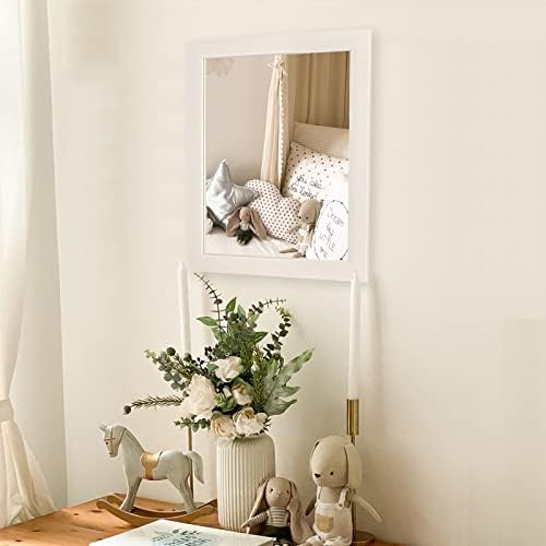 Rectangular Wall Mirror 20x16 Inch Bathroom Mirror for Over Sink, White - Image 3