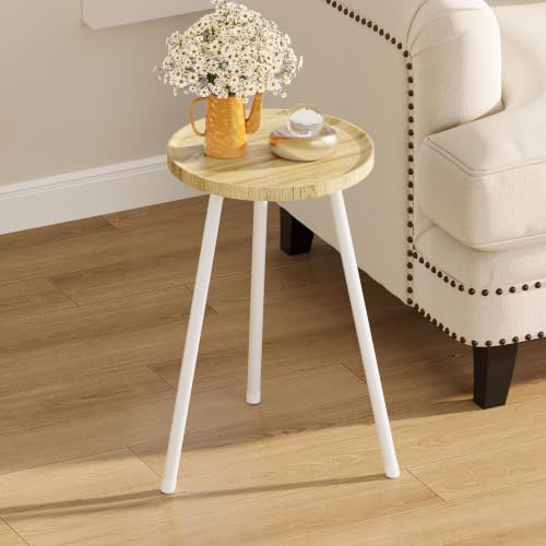 Small Round Side Table, Drink Table, Mini Couch End Table, Coffee Table, Snack Table for Small Spaces, Living Room, Bedroom, Sofa LET520Y - Image 4