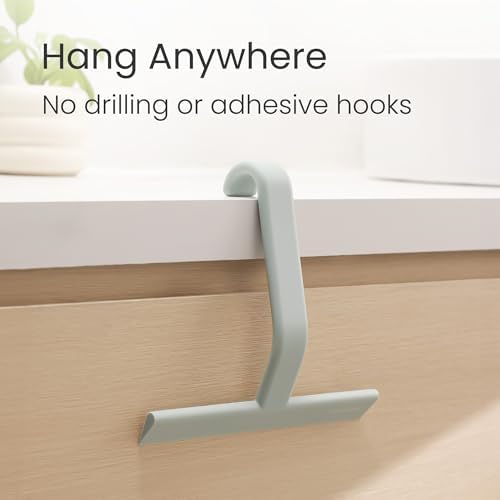 dancemoon JustHang Shower Squeegee with Built-in Hook, 10-Inch Sage Green - Image 3