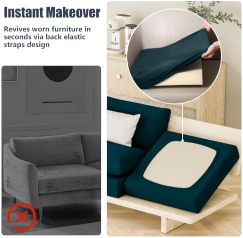 8Pcs Outdoor Cushion Covers, Stretch Patio Furniture Couch Chair Slipcovers - Image 7