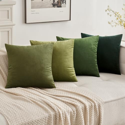 MIULEE 12x20 Inch Lumbar Velvet Throw Pillow Covers Light Olive Green - Image 5