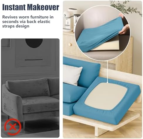 8Pcs Outdoor Cushion Covers, Stretch Patio Furniture Couch Chair Slipcovers - Image 5