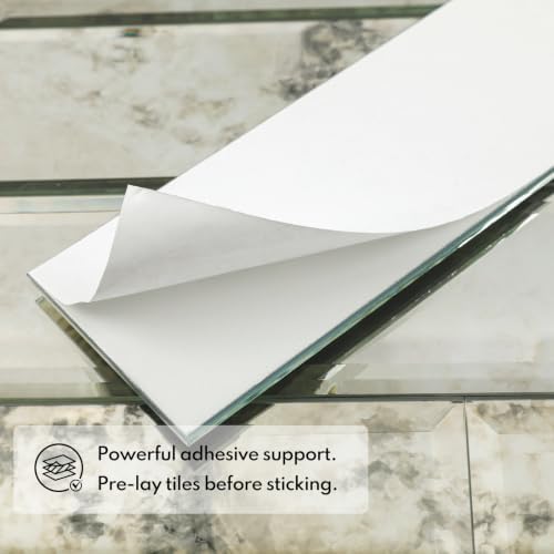 Lovdeco Peel & Stick Silver Antique Mirror Tile 3x12 Inch Beveled (20 Pcs) - Image 3