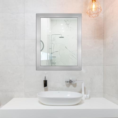 Rectangular Wall Mirror 20x16 Inch Bathroom Mirror for Over Sink, Nickel - Image 5
