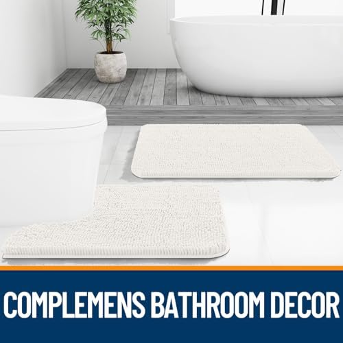 OLANLY Large Bathroom Rugs 59x35, Extra Soft Absorbent Chenille Bath Rugs - Image 7