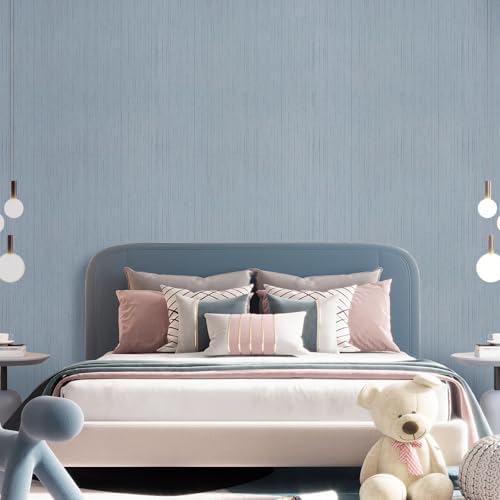 Blue Grasscloth Peel and Stick Wallpaper Texture Self-Adhesive Contact Paper 15.7" X 120" Faux Grasscloth Removable Wallpaper for Cabinets Counter Top Liners - Image 2