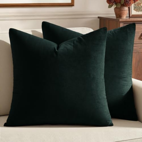 MIULEE Velvet Throw Pillow Covers 22x22 Inch Pack of 2 Army Green by MIULEE