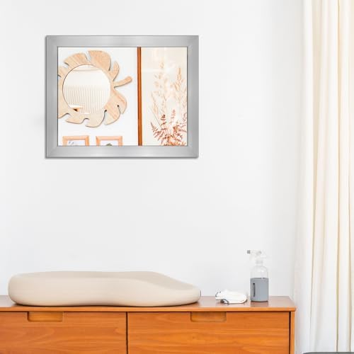 Rectangular Wall Mirror 20x16 Inch Bathroom Mirror for Over Sink, Nickel - Image 4