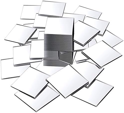 Jetec 50 Pcs Mini Size Square Mirror Adhesive, 3 x 3 Inch by Jetec