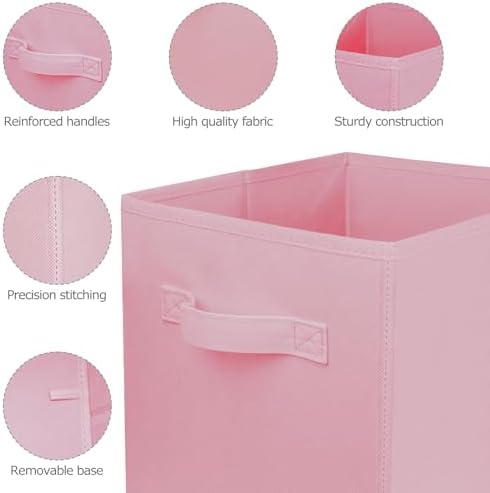 2Pcs Storage Cubes,10.5 Inch Collapsible Storage Bins,Fabric Foldable Bins - Image 6