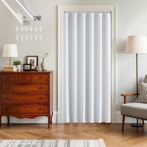 RYB HOME Doorway Curtain with Straight Ceiling Track, Privacy&Blackout by RYBHOME
