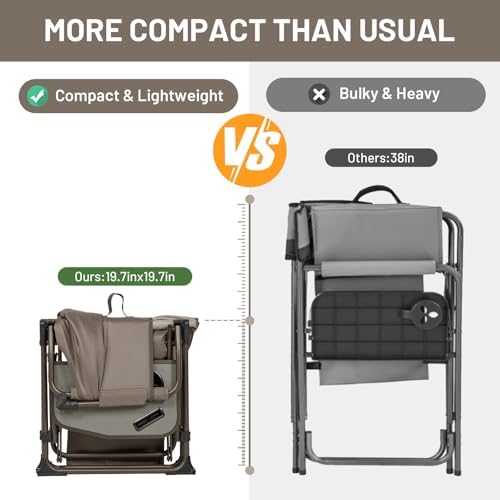 TIMBER RIDGE 400lbs Heavy Duty Camping Chair Portable Directors Chair - Image 5