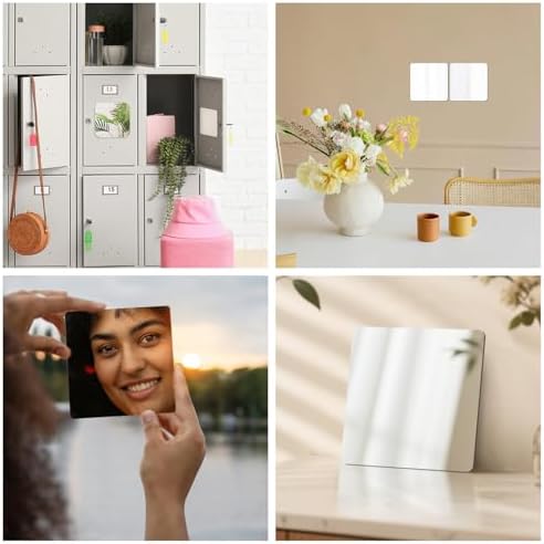 yuntop 2 Pack Self Adhesive Acrylic Mirror, 2MM Flexible Plastic Mirror, Shatterproof PS Frameless Wall Mirror for Bathroom Vanity and Entryway (6 x 6 inch) - Image 7