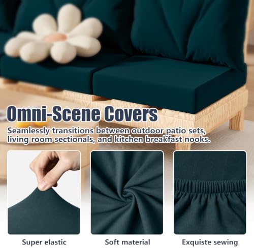 8Pcs Outdoor Cushion Covers, Stretch Patio Furniture Couch Chair Slipcovers - Image 5