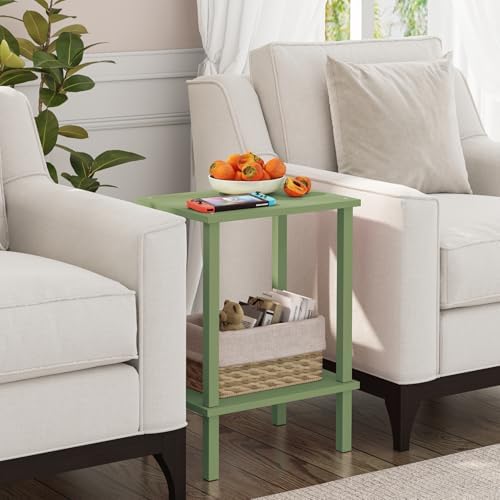 TUTOTAK End Table, Side Table, Nightstand, 2-Tier Storage Shelf - Image 5