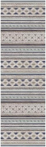 RUGSURE Washable Area Rugs 2'6'' x 8' - 1/6 Thick - Moroccan-Inspired -Stain & Water Resistant Non-Slip - Resistant Rug for Living Room, Bedroom, Nursery, Pet & Child Friendly (Blue and Brown) - Image 2