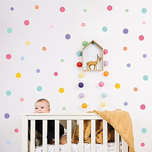 130 PCS Modern Aesthetic Peel & Stick Boho Pastel Polka Dot Wall Decals | 10 sheets waterproof vinyl circle stickers for nursery, kids room, daycare classroom & home decor, multi-size(1.9–3.1 in) - Image 6