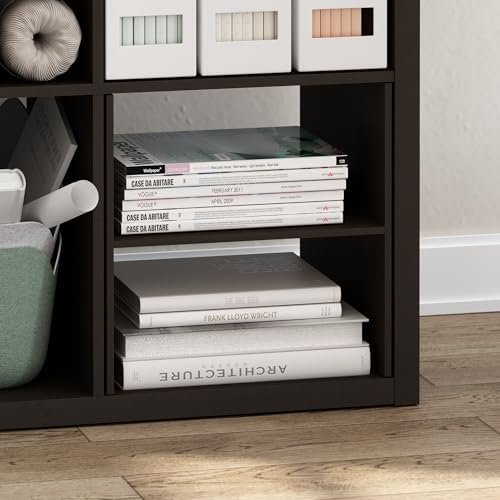 Furinno Cubicle H-Shelf Cube Insert, 2-Tier Cube Organizer, Black Oak - Image 4