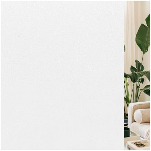 LUTE Frosted Glass Window Privacy Film, Static Cling, White, 17.5" x 78.7" by LUTE