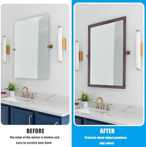 YESUS Dark Grey Wood Grain 3D 10M Wallpaper Frame Removable PVC Waterproof Peel and Stick Wallpaper,Bathroom Frame Sticker Wall Decor 3.93" x 32.8" (Red, 4inc) - Image 4
