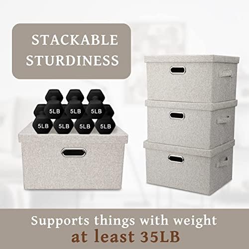 Storage Bins with Lids Fabric Closet Organizers Cubes Office Organization - Image 4