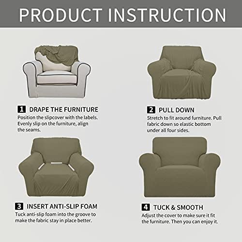 Easy-Going Stretch Oversized Chair Slipcover with Arm Washable Khaki - Image 6