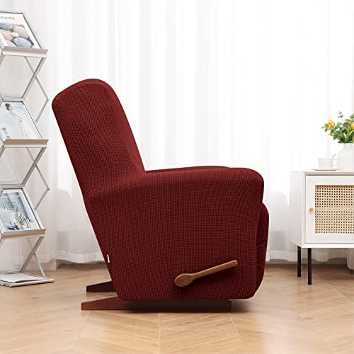 KEKUOU Recliner Chair Covers, 1-Piece Lazy Boy Recliner Covers,Dark Red - Image 3