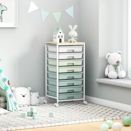 SYKIARIOL Rolling Cart with Drawers,Craft Organizers and Storage, Green - Image 6