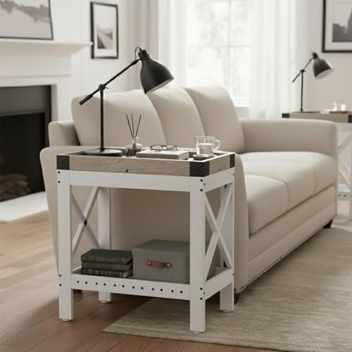 Narrow Side Table, End Table,Sofa Side Table, End Table Nightstand for Bedroom, Living Room, Small Spaces - Image 2