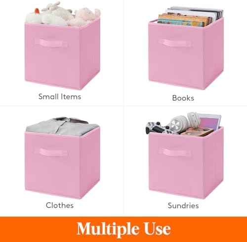 Lifewit Storage Cubes, 11 Inch Organizer Bins, 18L Pink, 12 Packs - Image 4