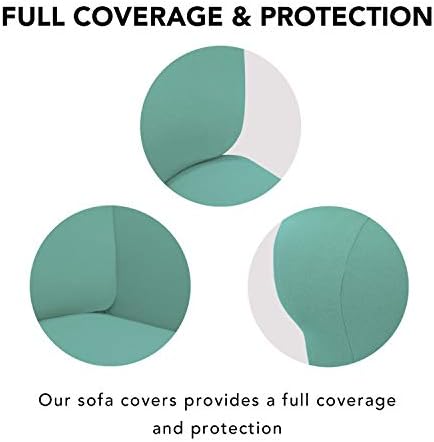 PureFit Stretch Couch Covers for Sofa Large Sofa Slipcovers Cyan - Image 3