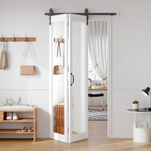 FREDBECK Bifold Mirror Closet Barn Door 42x84 Hardware Included,1 Panels by FREDBECK